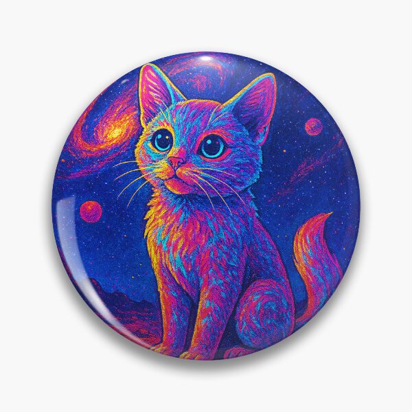 Artikelvorschau, Neon Cosmic Cat – Psychedelische Galaxienkunst entworfen und verkauft von Expl0rer.