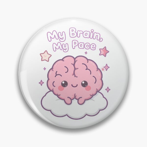 Artikelvorschau, Mein Gehirn, mein Tempo – Niedliches Kawaii-Gehirn für mentale Gesundheit | Neurodiverses Selbstfürsorge-Design entworfen und verkauft von PureBrain.