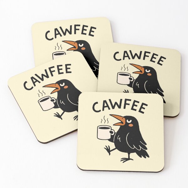Item preview, Funny Crow “Cawfee” Morning Coffee Lover Design designed and sold by Imaginationbeyond.