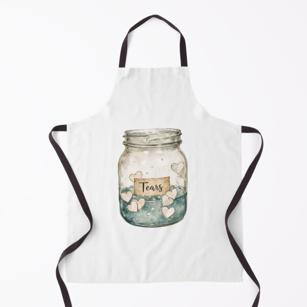 Item preview, Decorative glass jar filled with hearts and blue liquid, labeled as Tears, showcasing emotion and creativity designed and sold by SpaceartLilu.