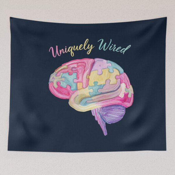 Item preview, Uniquely Wired – Colorful Neurodiversity Brain Puzzle Art | Autism & ADHD Positive Design designed and sold by PureBrain.
