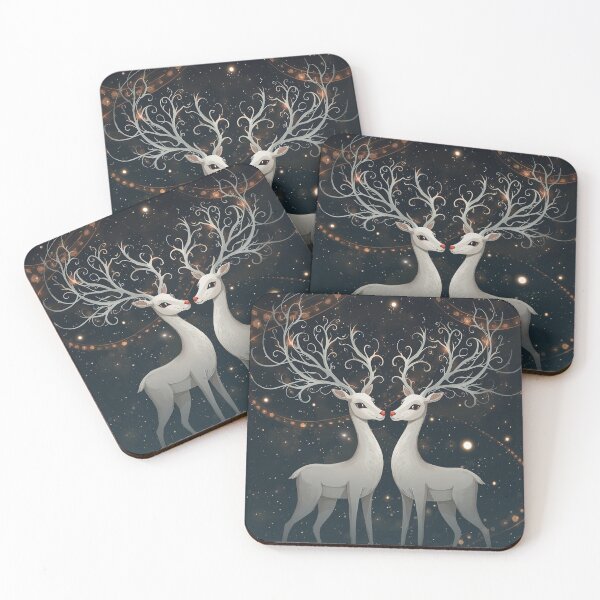 Item preview, Enchanted Cosmic Reindeer – Magical Winter Night Fantasy Art designed and sold by PixelVibe782.