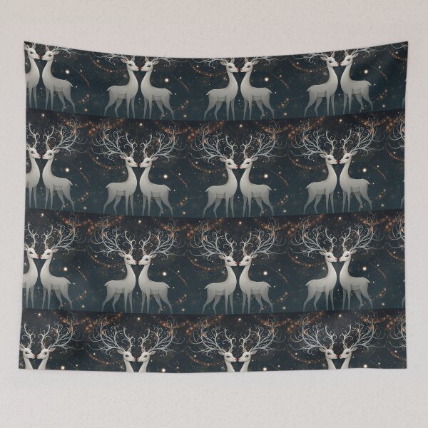 Item preview, Enchanted Cosmic Reindeer – Magical Winter Night Fantasy Art designed and sold by PixelVibe782.