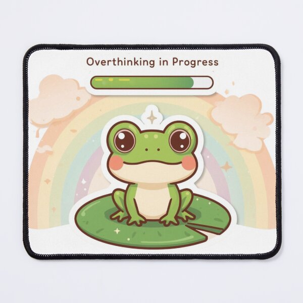 Item preview, Cute Frog - Overthinking In Progress! designed and sold by ProductsbyPower.