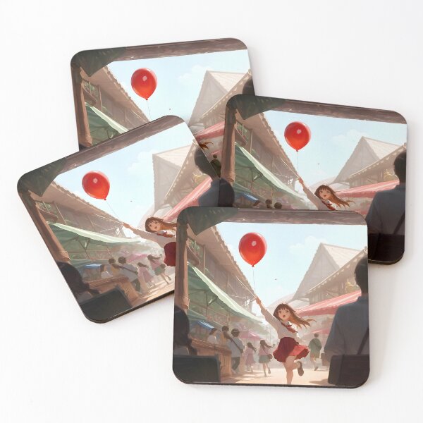 Item preview, Red Balloon in the Busy Market designed and sold by Silvestaria.