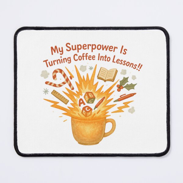 Item preview, My Superpower Is Turning Coffee Into Lessons | Funny Teacher Christmas Coffee | Minimal Watercolor Educator Gift designed and sold by Just You Tee | Say It Loud, Wear It Proud.