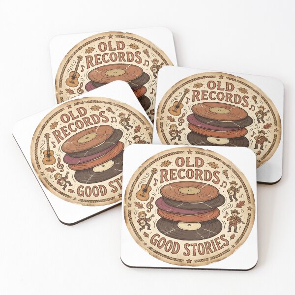 Item preview, Old Records Good Stories Vintage Music Art Inspired by Todd Snider designed and sold by AbstractAuraArt.