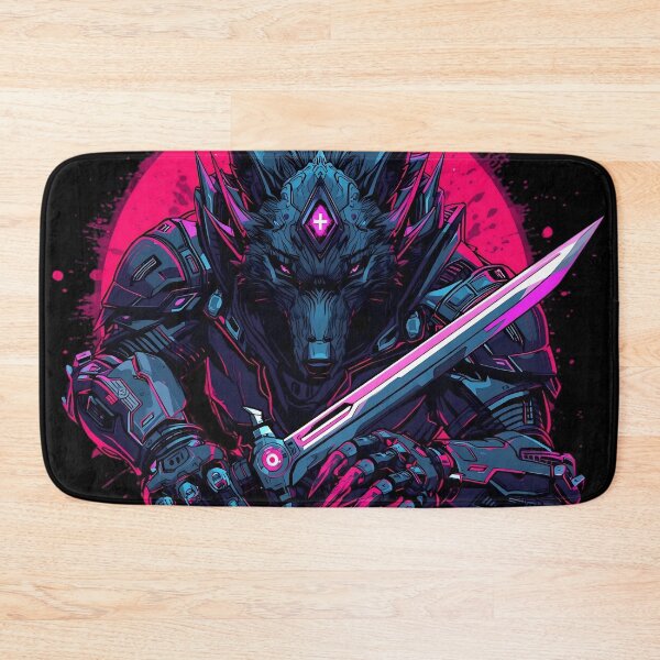 Item preview, Cyber Wolf Samurai Neon Warrior designed and sold by SoulenCify.