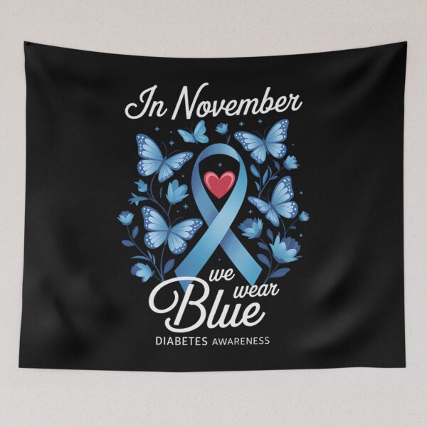Item preview,  In November We Wear Blue Butterflies Diabetes Awareness  designed and sold by NicoletteLittel.