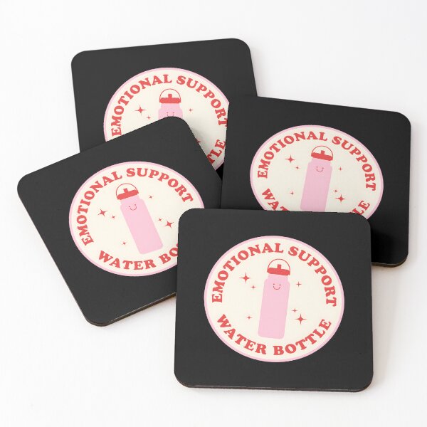 Item preview, Emotional Support Water Bottle Sticker Red And Pink designed and sold by SaulSalinas.