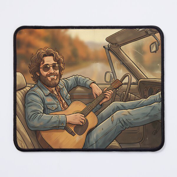 Item preview, The Storyteller Highway Songs Retro Folk Poster designed and sold by AbstractAuraArt.