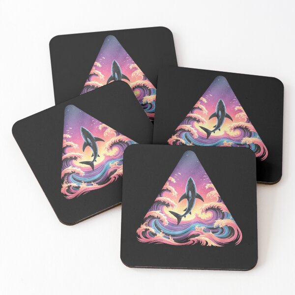 Item preview, Retro Sunset Shark Ocean Wave Artwork designed and sold by FreshVibe Prints.