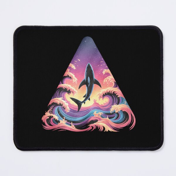 Item preview, Retro Sunset Shark Ocean Wave Artwork designed and sold by FreshVibe Prints.