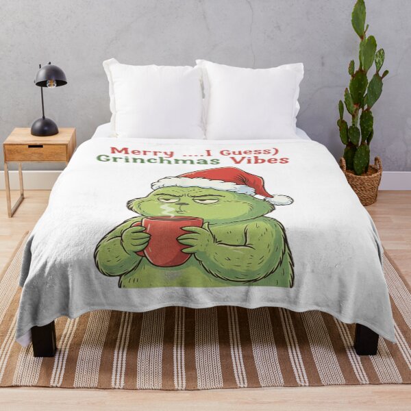Item preview, Merry …I Guess Grinchmas Vibes T-Shirt – Funny Grumpy Green Critter Christmas Tee designed and sold by ZyxDes.