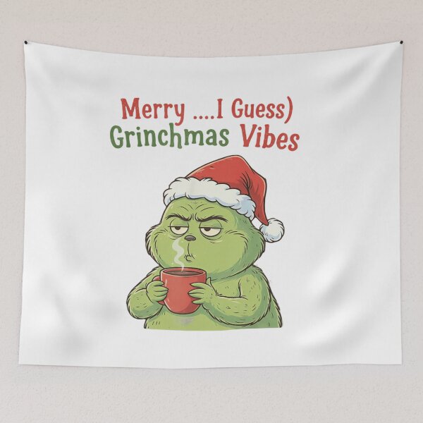 Item preview, Merry …I Guess Grinchmas Vibes T-Shirt – Funny Grumpy Green Critter Christmas Tee designed and sold by ZyxDes.