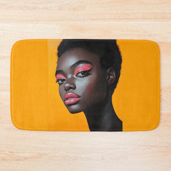 Item preview, Bold Pink Makeup Woman Portrait on Vibrant Orange designed and sold by daila70.