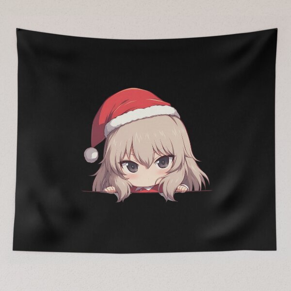 Artikelvorschau, Und Erika Itsumi Christmas Kawaii Girls Und Panzer Chibi Anime Girl Peeker entworfen und verkauft von CarlosBender.