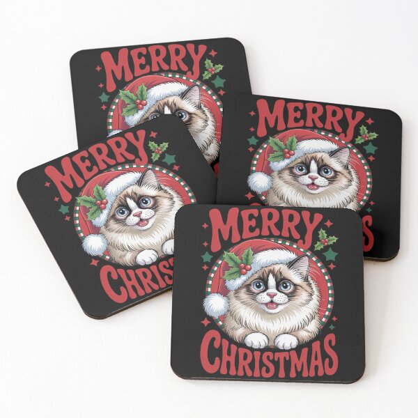 Item preview, Ragdoll cat merry Christmas Santa rich designed and sold by kaka8888.
