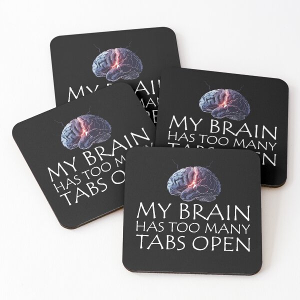 Item preview, My Brain Has Too Many Tabs Open ADHD T-Shirt & Sticker Gift designed and sold by SylwiaPrint.