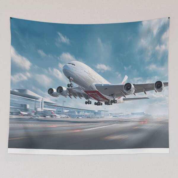 Item preview, Emirates A380 Climbing Gracefully in Perfect Weather designed and sold by Skyframe Aviation.