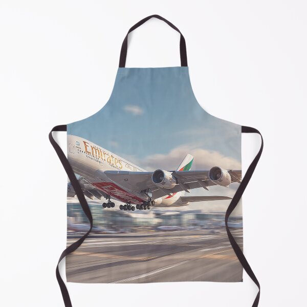 Item preview, Emirates Luxury A380 Beginning Its Ascent with Runway Heat Haze designed and sold by Skyframe Aviation.