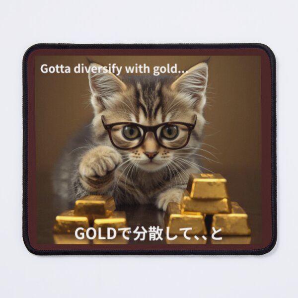 Item preview, A cute cat with glasses, stacking gold bars!  designed and sold by pinkish-petals.