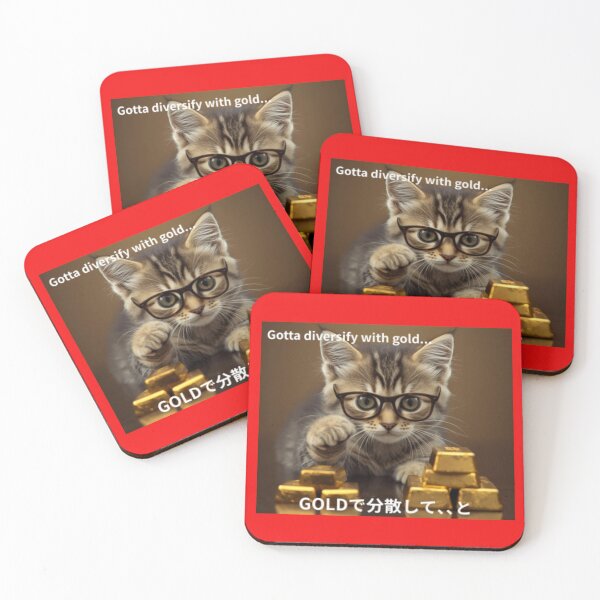 Item preview, A cute cat with glasses, stacking gold bars!  designed and sold by pinkish-petals.