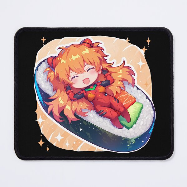Item preview, Asuka Langley Soryu Relaxing Inside Sushi Roll Kawaii Chibi Neon Genesis Evangelion Anime designed and sold by CarlosBender.