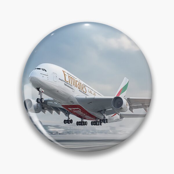 Item preview, Airbus A380 Emirates Climbing Gracefully Under Blue Skies designed and sold by Skyframe Aviation.