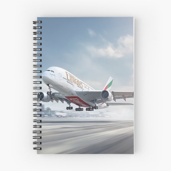 Item preview, Airbus A380 Emirates Climbing Gracefully Under Blue Skies designed and sold by Skyframe Aviation.