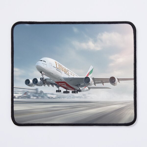 Item preview, Airbus A380 Emirates Climbing Gracefully Under Blue Skies designed and sold by Skyframe Aviation.