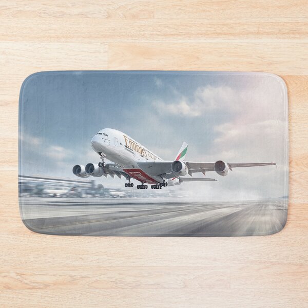 Item preview, Airbus A380 Emirates Climbing Gracefully Under Blue Skies designed and sold by Skyframe Aviation.