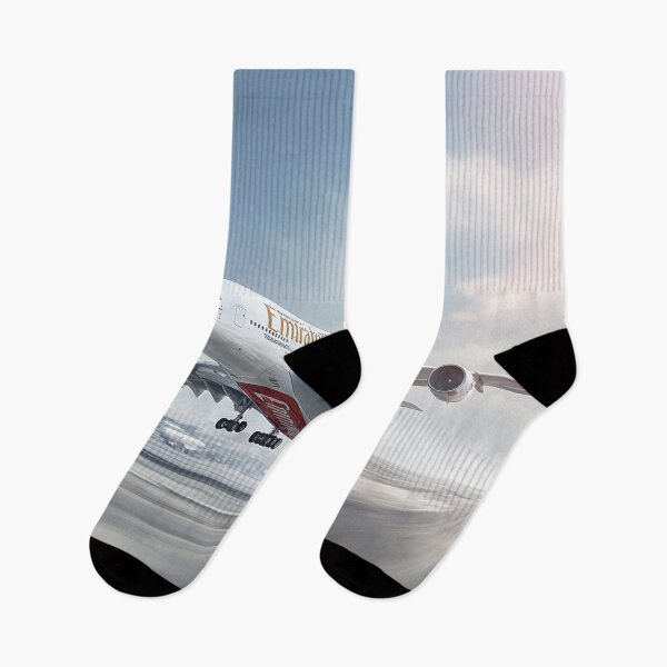 Item preview, Airbus A380 Emirates Climbing Gracefully Under Blue Skies designed and sold by Skyframe Aviation.