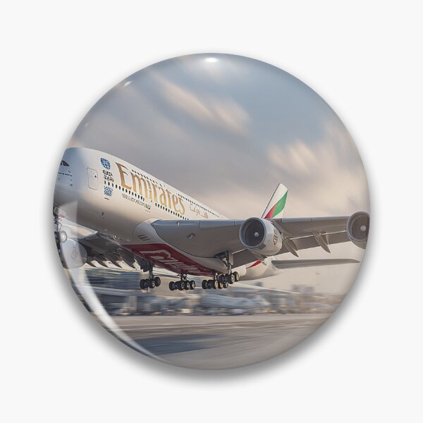 Item preview, Emirates Double Deck A380 Starting Its Takeoff Roll in Golden Light designed and sold by Skyframe Aviation.