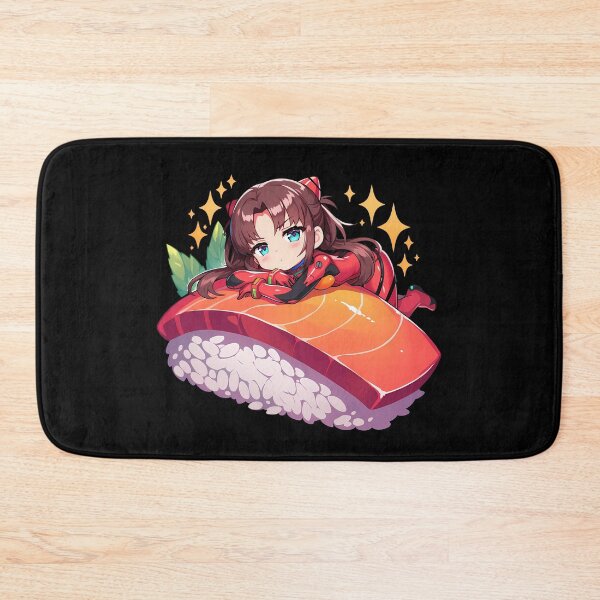 Item preview, Makinami Mari Illustrious Resting On Sushi Roll Kawaii Chibi Neon Genesis Evangelion Anime designed and sold by CarlosBender.