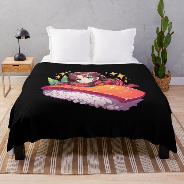 Item preview, Makinami Mari Illustrious Resting On Sushi Roll Kawaii Chibi Neon Genesis Evangelion Anime designed and sold by CarlosBender.