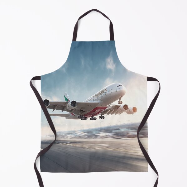 Item preview, Emirates A380 Powering Into the Air Under Blue Skies designed and sold by Skyframe Aviation.