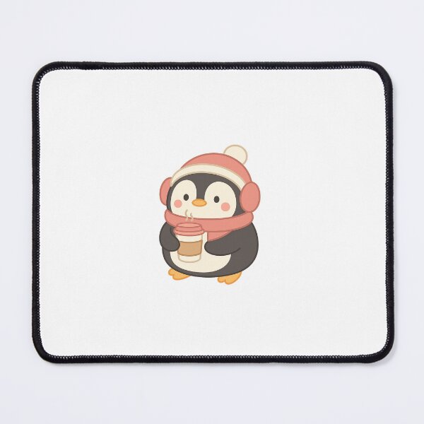 Item preview, Cozy Winter Penguin with Coffee – Cute Kawaii Illustration designed and sold by ColorNestStudio.
