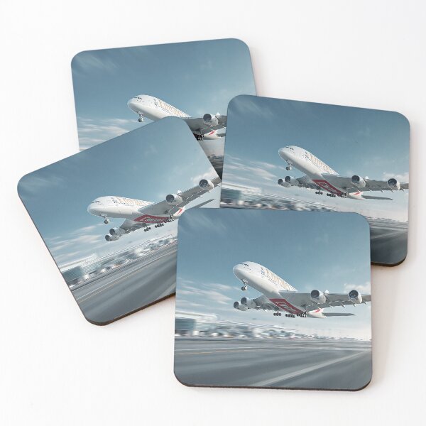 Item preview, Emirates Airbus A380 Starting Its Takeoff Roll on a Hot Afternoon designed and sold by Skyframe Aviation.