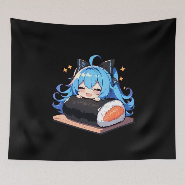 Item preview, Esdeath Resting On Sushi Roll Kawaii Chibi Akame Ga Kill Anime designed and sold by CarlosBender.