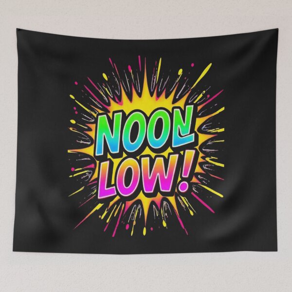 Item preview, “NOON LOW Neon Comic Burst – Colorful Retro Pop Art Typography Design” designed and sold by Trendworld00.