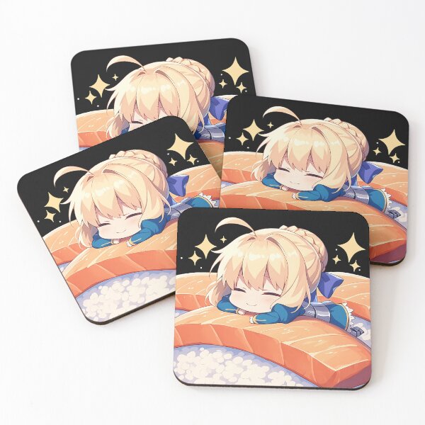 Item preview, Saber Fate Stay Night Anime Girl Kawaii Chibi Sushi Roll designed and sold by CarlosBender.