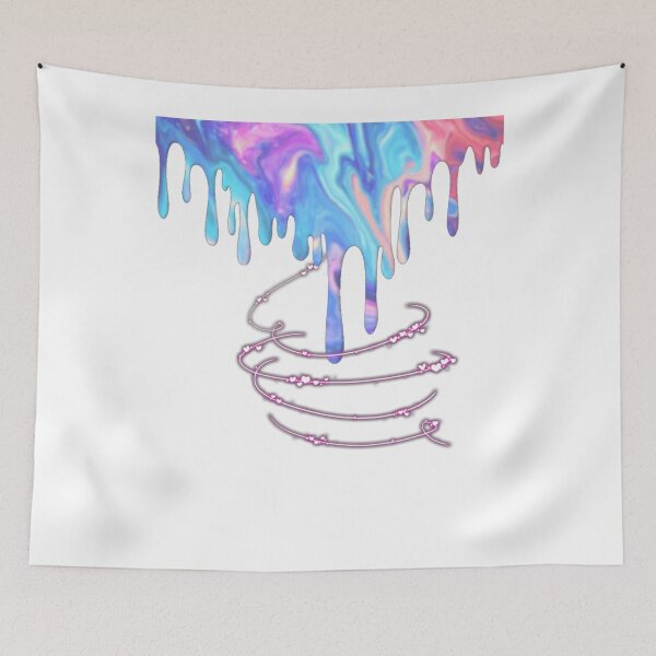 Item preview, | Holographic Drip Art - Fluid Pastel Swirls With Floating Hearts Design | designed and sold by Elhelaly.