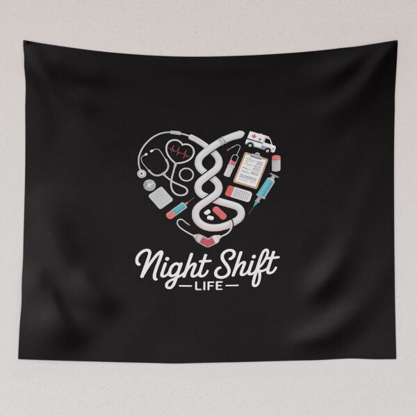 Item preview, Night Shift Life Heart Night Shift Nurse designed and sold by TewonLake.