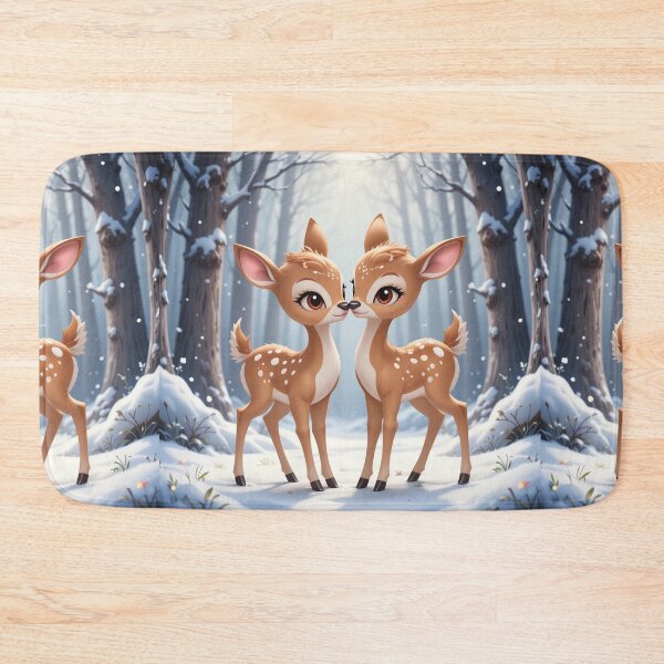 Item preview, Adorable Winter Deer Duo – Cute Snowy Forest Illustration designed and sold by PixelVibe782.
