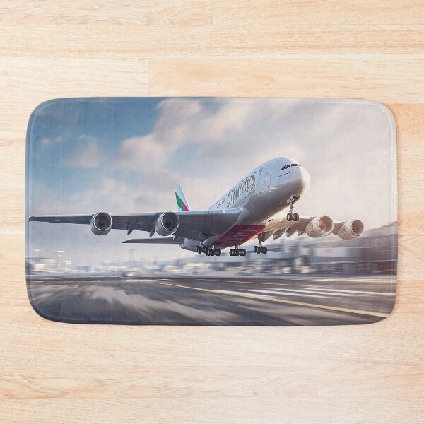 Item preview, Emirates Double Deck A380 Breaking Free of the Ground on a Hot Afternoon designed and sold by Skyframe Aviation.