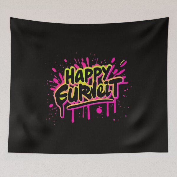 Item preview, “Happy Graffiti Aesthetic Neon Street Art – Urban Spray Paint Drip Style Design” designed and sold by Trendworld00.