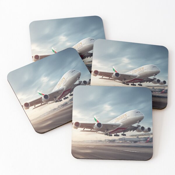 Item preview, Emirates Luxury A380 Beginning Its Ascent over the Tarmac designed and sold by Skyframe Aviation.