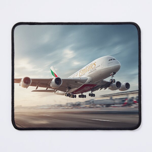 Item preview, Emirates Luxury A380 Beginning Its Ascent over the Tarmac designed and sold by Skyframe Aviation.