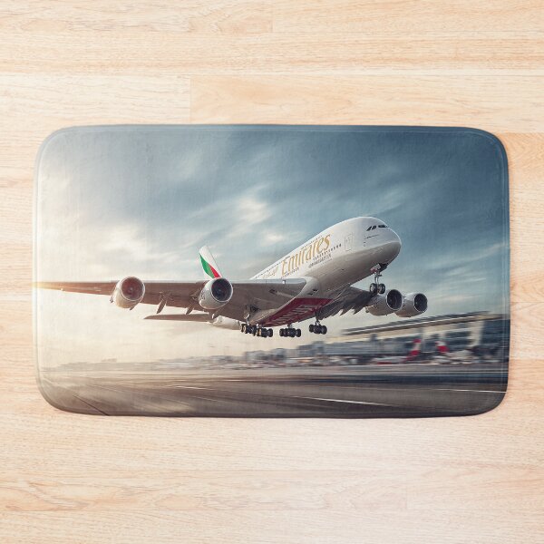 Item preview, Emirates Luxury A380 Beginning Its Ascent over the Tarmac designed and sold by Skyframe Aviation.